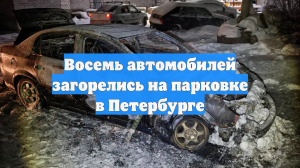 Восемь автомобилей загорелись на парковке в Петербурге
