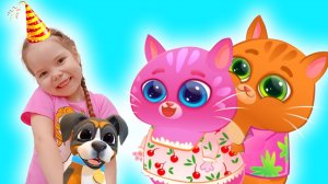 Мультик для детей про котика Bubbu | Бубу и Кис Кис подарили Насте собаку
