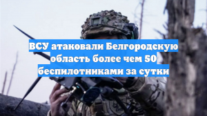 ВСУ атаковали Белгородскую область более чем 50 беспилотниками за сутки