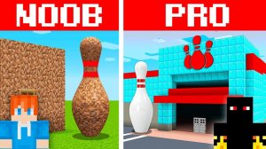 Новичок VS Про Строят Боулинг в Майнкрафте! Minecraft Дакплей Компот Нуб и Про