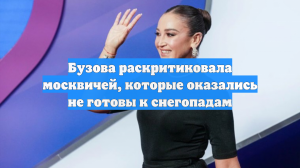 Бузова раскритиковала москвичей, которые оказались не готовы к снегопадам