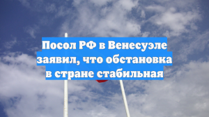 Посол РФ в Венесуэле заявил, что обстановка в стране стабильная