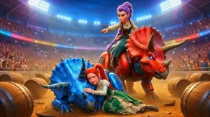 Руми выиграла чемпионат по гонкам на трицератопсах. Охотники на демонов