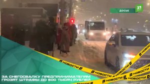 За снегосвалку предпринимателям грозят штрафы до 600 тысяч рублей