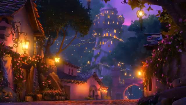 Зачарованная фантастическая деревня - Волшебная музыкальная атмосфера в стиле фэнтези смотреть онлайн