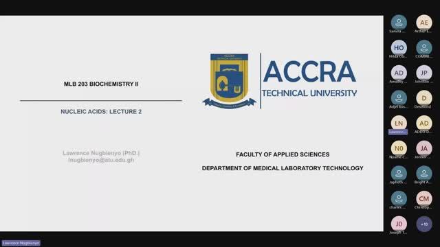 MLB 203 Evening 2024 Nucleic Acids II