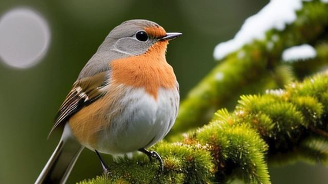 Звуки природы и чарующее пение Зарянки в лесу смотреть онлайн