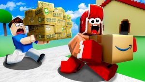 ДОСТАВЬ ТЯЖЁЛУЮ КОРОБКУ БЫСТРЕЕ ВСЕХ!🏃🏽 Симулятор ДОСТАВЩИКА в Роблокс! Roblox