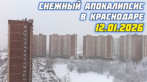 Краснодар заваливает снегом. 12.01.2026. Краснодар 2026.