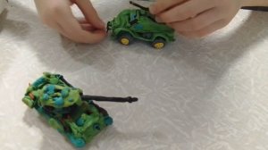 обзор на танка и БТР из пластилина