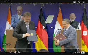 Пресс-конференция канцлер Германии Мерц с премьер-министром Индии Н.Моди, Индия, 12 января 2026 года