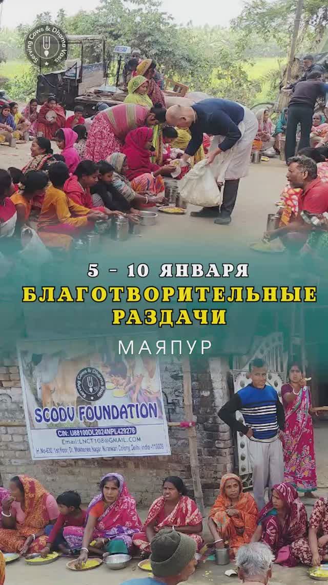 5 - 10 января. Видеоотчет о благотворительных раздачах в Маяпуре смотреть онлайн