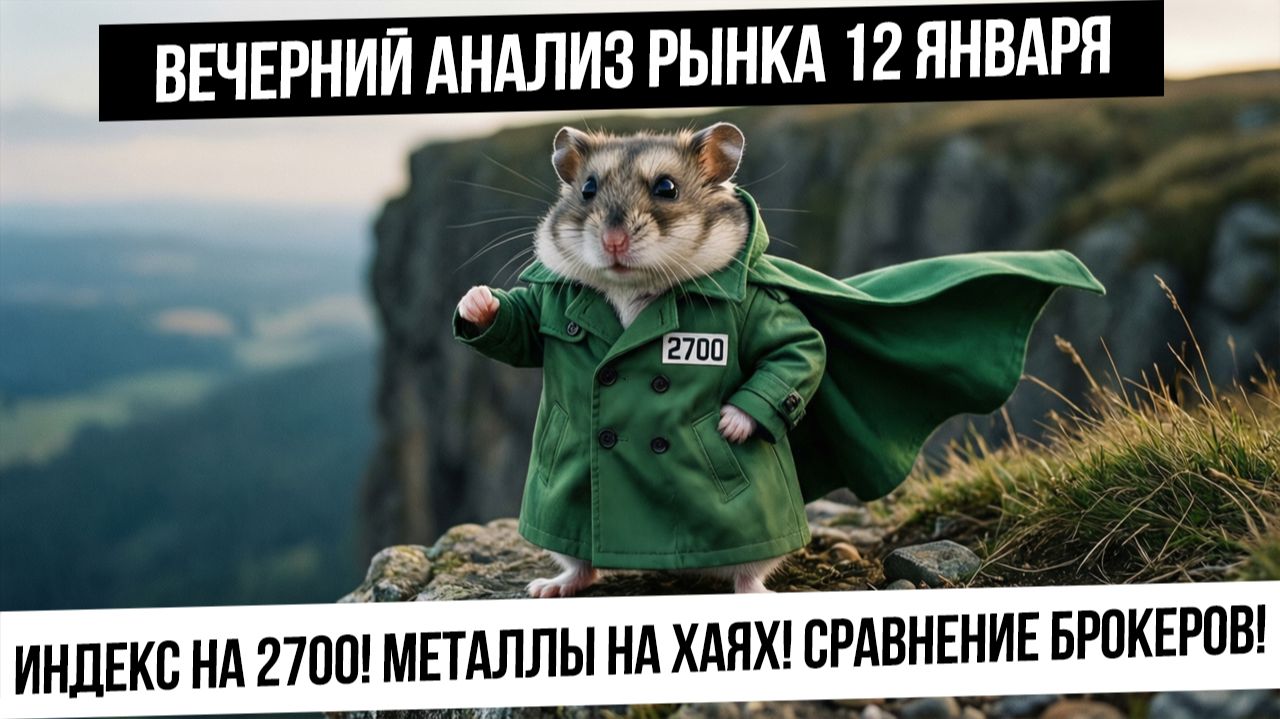 Вечерний анализ рынка 12 января. Индекс пришел на 2700! Разбор брокеров. Металл на хаях! ГАЗ вверх? смотреть онлайн