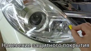 Город Братск. DENAUTO BRATSK. Полировка фар автомобиля Ниссан Тиида с нанесением керамики