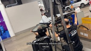 Ремонт вмятины без покраски средней сложности на двери Exeed