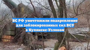 ВС РФ уничтожили подкрепление для заблокированных сил ВСУ в Купянске-Узловом