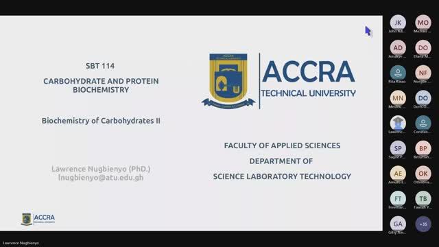 SBT 114 Carbohydrate and Protein Biochemistry - Cyclization of monosaccharides.