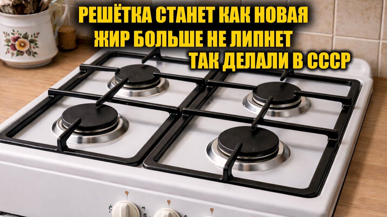 Как отмыть решетку с газовой плиты навсегда за 1 минуту. Способ из ссср смотреть онлайн