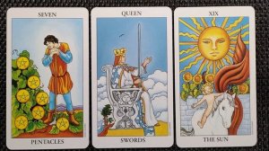 Сочетание карт, показывающее вдову и сироту. Карты таро Уэйта.