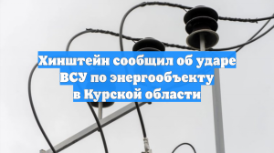 Хинштейн сообщил об ударе ВСУ по энергообъекту в Курской области
