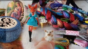 Первые работы года. Прошлогодние микробы. Подарки. Обзор на металлизированные мулине.