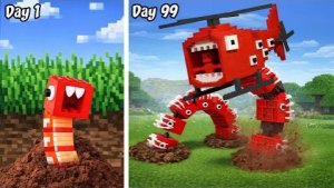Тревор Хендерсон «Ужасный дождевой червь» в Minecraft, собранный из конструктора Lego