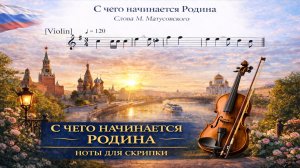 🎻 Скрипка — С чего начинается Родина | Ноты для скрипки