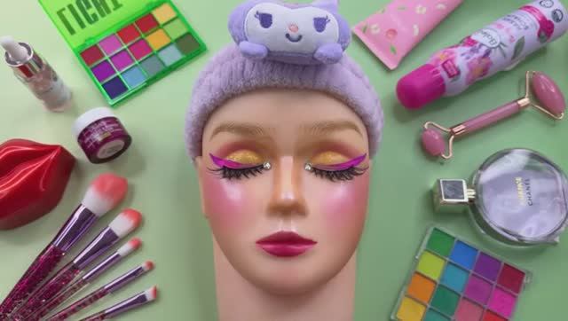 ASMR Makeup on Mannequin (No Talking) | ASMR RUMI Kpop Demon Hunters Makeup 💋 🎀 Satisfying Video смотреть онлайн