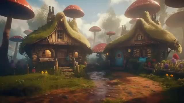 Дождливый день в сказочной деревне - Музыкальная атмосфера в стиле фэнтези смотреть онлайн