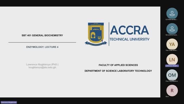 SBT 401 General Biochemistry: Coenzymes