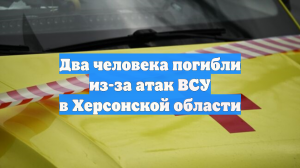 Два человека погибли из-за атак ВСУ в Херсонской области