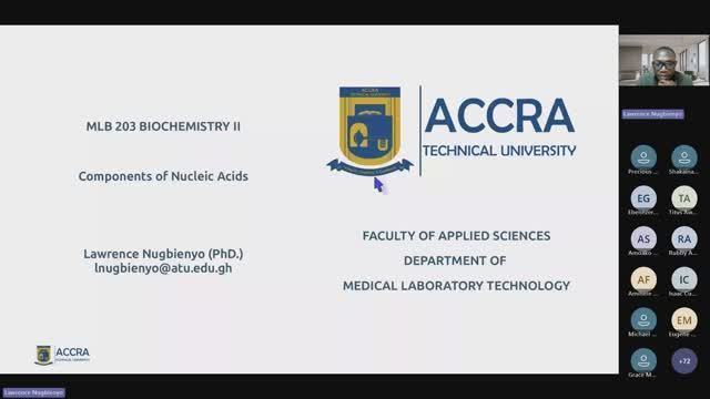 MLB 203 Biochemistry II (Part-Time): Course Introduction. Components of Nucleic Acids