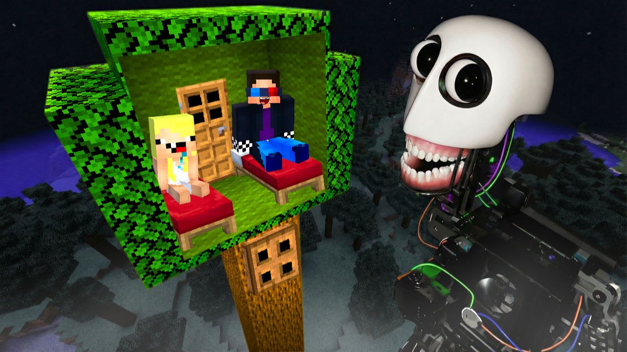 🤖ПОСТРОИЛИ ДОМ НА ДЕРЕВЕ ОТ РОБОТА ЭЛБЕРА В МАЙНКРАФТ! ШЕДИ И НУБИК MINECRAFT смотреть онлайн