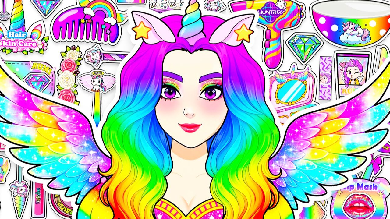 Мультики для детей.💖Поделки из бумаги💖Яркие волосы, уход за кожей и макияж. Мультики для малышей. смотреть онлайн