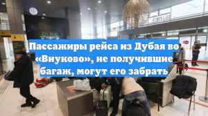 Пассажиры рейса из Дубая во «Внуково», не получившие багаж, могут его забрать