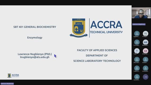 SBT 401 General Biochemistry (Evening): Course Introduction