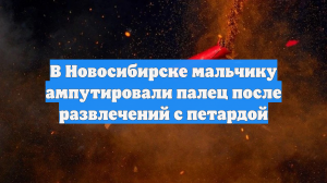 В Новосибирске мальчику ампутировали палец после развлечений с петардой