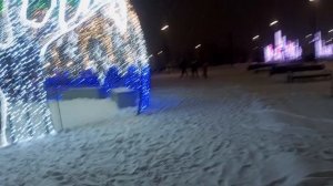 Прогулка  по  левому берегу  скульптуры из снега. Новосибирск Сибирь ❄️ Арена
