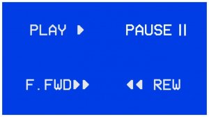 ФУТАЖ «ПЕРЕМОТКА/ПАУЗА/ВОСПРОИЗВЕДЕНИЕ» СИНИЙ ЭКРАН