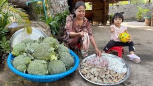 Приготовление брокколи, кальмаров, креветок, осьминога. Вкусные рецепты из морепродуктов. Камбоджа
