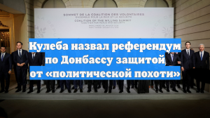 Кулеба назвал референдум по Донбассу защитой от «политической похоти»