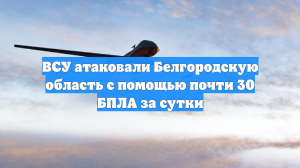 ВСУ атаковали Белгородскую область с помощью почти 30 БПЛА за сутки