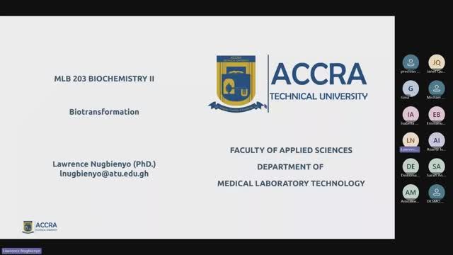 MLB 203 Biochemistry II: Biotransformation