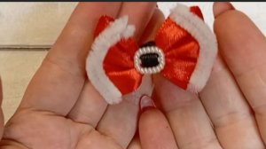 МК: Новогодние бантики для животных «Дед Мороз»