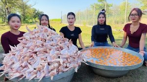 Изумительный рецепт приготовления хрустящего куриного крылышка со свежим яйцом в моей деревне