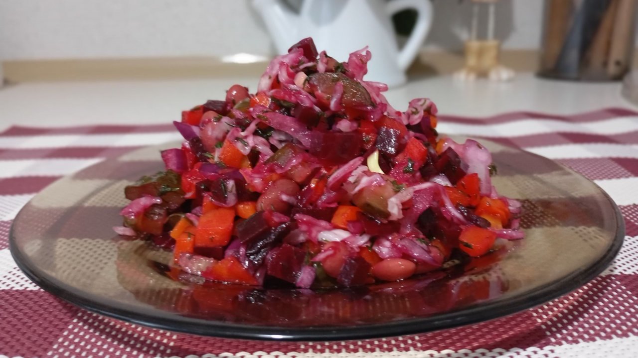 Винегрет с ФАСОЛЬЮ. Простой и вкусный салат. смотреть онлайн