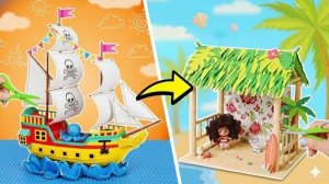 🖼 🌊🏝️ Тропическое DIY-приключение: Домик, Пиратский Корабль и Лайтбокс ⚓