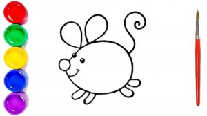 Мультик раскраска для детей Мышка