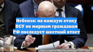 Небензя предупредил об ответе на каждую атаку ВСУ по мирным жителям