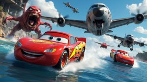 Мультик тачки Молния Маквин и Губка Боб бегут от Зомби. Полоса препятствий станет Испытанием